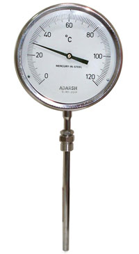 gas filled thermometer rigid stem type